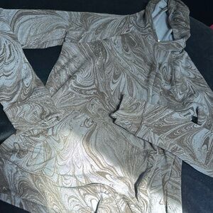 ATHLETA Girl Blue Black Tie Due Hoodie W/ Hinger Holes Size XL/14